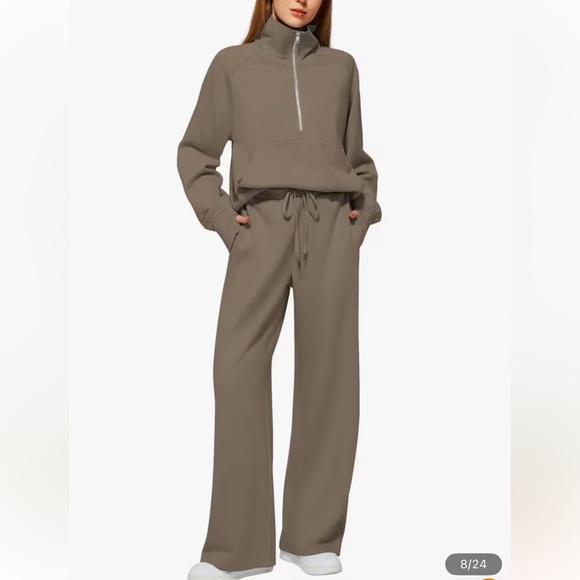 NWT TEMU 2 PC. MATCHING LOUNGEWEAR SET, SIZE SMALL, TAN - Picture 2 of 12